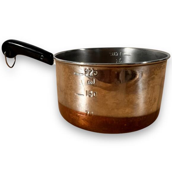 Revere Ware Measuring Cup Pot Copper Bottom Vintage 1801 1 Cup Mini Pan USA - Picture 1 of 5